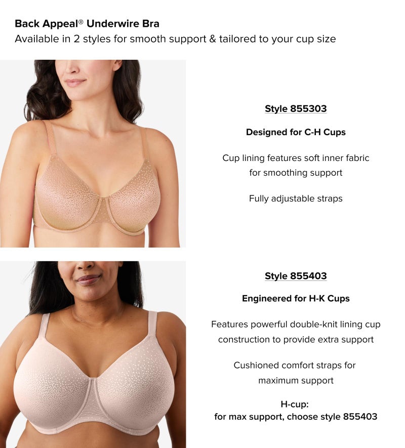 Wacoal Women's Back Appeal Underwire Bra, Rose dust, 38DD - Image 5